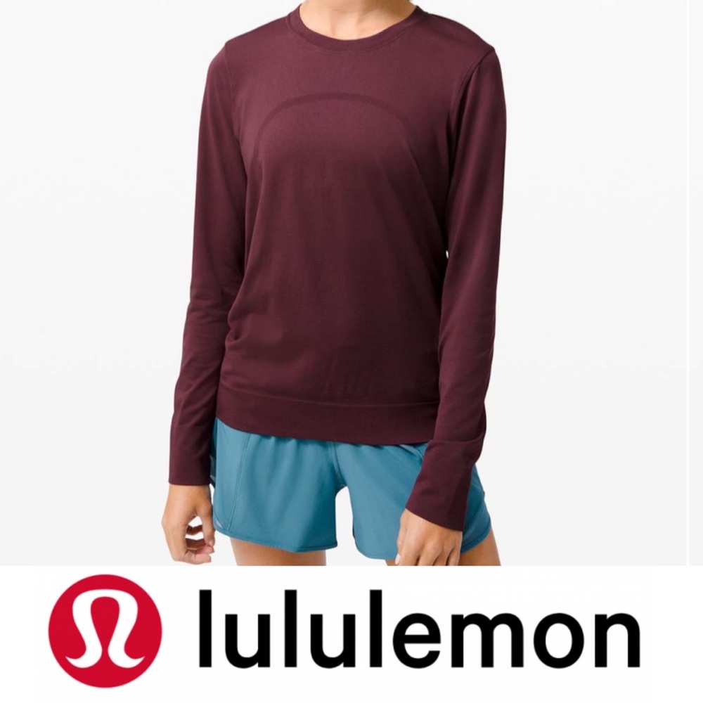 NWOT Lululemon Swiftly Breathe Long Sleeve Top in Cassis Sz 2